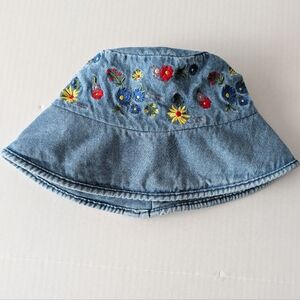 Embroidered Denim Bucket Hat